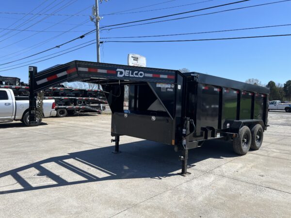 2025 Delco 7X14 Black Bumper Pull Dump Tandem Axle 14000 GVWR