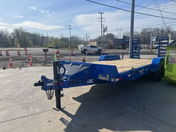 2024 Rice Trailers 7X20 Blue Flatbed Equipment 14000 GVWR