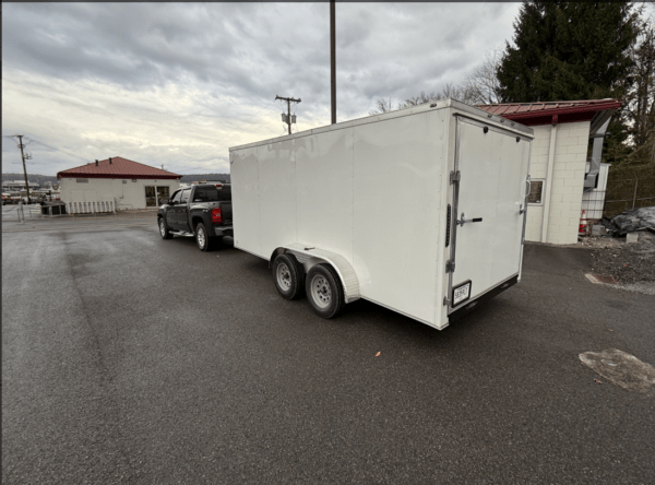 2024 STEEL PINES CARGO 7X16 White Enclosed Tandem Axle 7,000 GVWR
